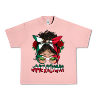 Salmon Mexicana Messy Bun Mama Urban Heavy Tee - BundleAndBundleShop