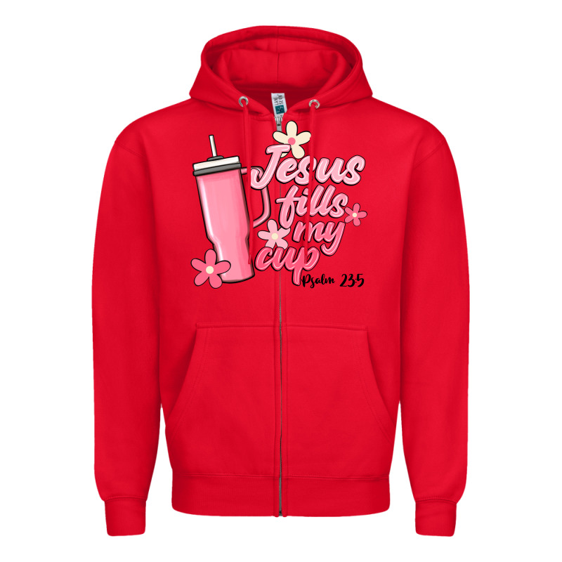 Jesus Fills My Cup Zipper Hoodie by JahusDesignShop | Teevron