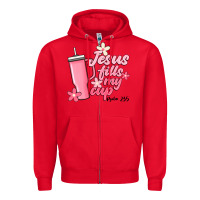 Red jesus fills my cup Zipper Hoodie - JahusDesignShop