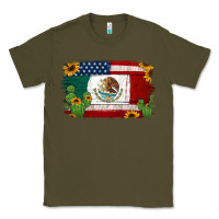 Army Green mexican american flag background Classic Tee - Jasminsmagicworld
