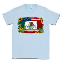 Dusty Blue mexican american flag background Classic Tee - Jasminsmagicworld