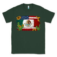 Mexican American Flag Background Classic Tee | Teevron