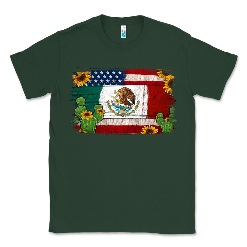 Mexican American Flag Background Classic Tee by Jasminsmagicworld | Teevron