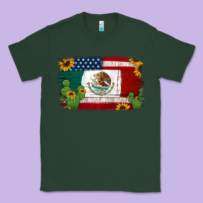Mexican American Flag Background Classic Tee Designed By Jasminsmagicworld