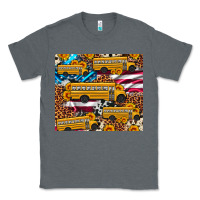 Charcoal Heather school bus American flag sunflower cowhide leopard Classic Tee - Artiststas