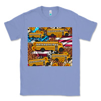 Colony Blue school bus American flag sunflower cowhide leopard Classic Tee - Artiststas