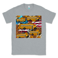 Heather Grey school bus American flag sunflower cowhide leopard Classic Tee - Artiststas