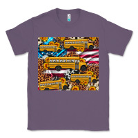 Lavender school bus American flag sunflower cowhide leopard Classic Tee - Artiststas