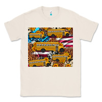 Natural school bus American flag sunflower cowhide leopard Classic Tee - Artiststas