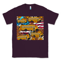 Plum school bus American flag sunflower cowhide leopard Classic Tee - Artiststas