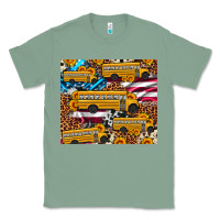Sage school bus American flag sunflower cowhide leopard Classic Tee - Artiststas
