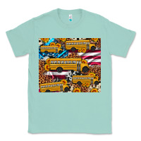 Seafoam school bus American flag sunflower cowhide leopard Classic Tee - Artiststas