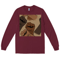Burgundy melanin raised fist seamless pattern Long Sleeve Tee - BundleAndBundleShop