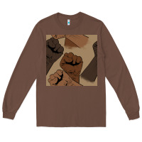 Chestnut melanin raised fist seamless pattern Long Sleeve Tee - BundleAndBundleShop
