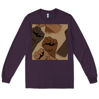 Plum melanin raised fist seamless pattern Long Sleeve Tee - BundleAndBundleShop