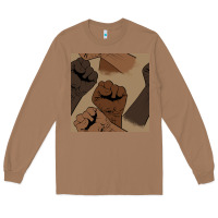 Toasted Coconut melanin raised fist seamless pattern Long Sleeve Tee - BundleAndBundleShop
