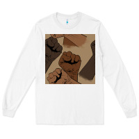 White melanin raised fist seamless pattern Long Sleeve Tee - BundleAndBundleShop
