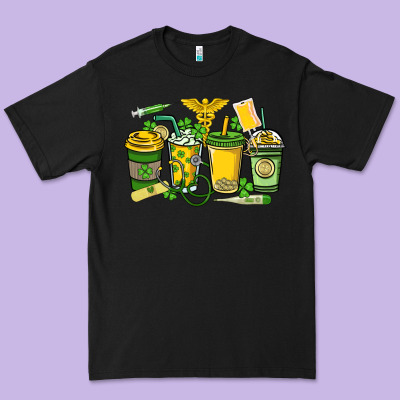 St. Patrick's Day Nurse Coffee Cups Premium Tee Designed By Howdyjamesfarm