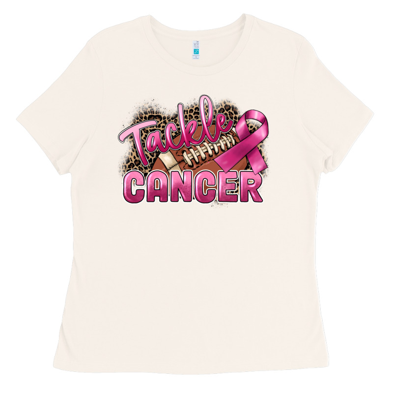 Tackle Cancer Football Ladies Tee by FaDigitalArtStudio | Teevron