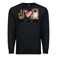 Black peace love pug Premium Sweatshirt - JahusDesignShop