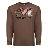 Chestnut peace love pug Premium Sweatshirt - JahusDesignShop