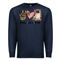 Navy peace love pug Premium Sweatshirt - JahusDesignShop