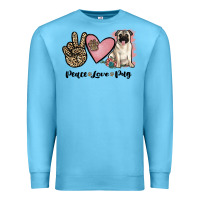 Ocean Blue peace love pug Premium Sweatshirt - JahusDesignShop