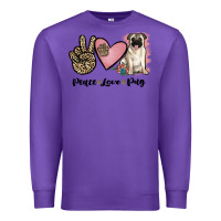 Purple peace love pug Premium Sweatshirt - JahusDesignShop