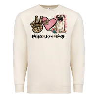 Sandshell peace love pug Premium Sweatshirt - JahusDesignShop