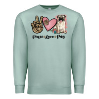 Seafoam peace love pug Premium Sweatshirt - JahusDesignShop