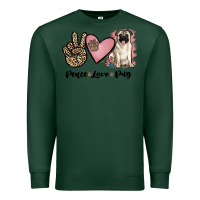 Sports Green peace love pug Premium Sweatshirt - JahusDesignShop