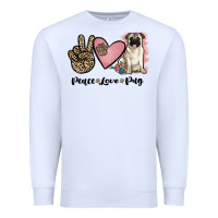 White peace love pug Premium Sweatshirt - JahusDesignShop