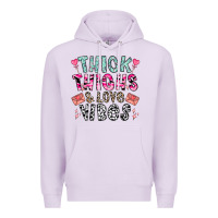 Lilac Thick Thighs And Love Vibes Premium Hoodie - CowhideDigitalArt