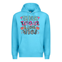 Ocean Blue Thick Thighs And Love Vibes Premium Hoodie - CowhideDigitalArt