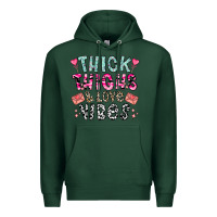 Sports Green Thick Thighs And Love Vibes Premium Hoodie - CowhideDigitalArt