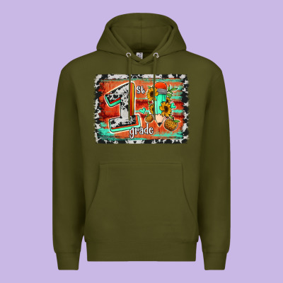 Western Back To School 1st Grade Premium Hoodie Designed By Jasminsmagicworld