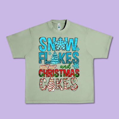 Snow Flakes Aad Christmas Cakes Urban Heavy Tee Designed By Bundleandbundleshop