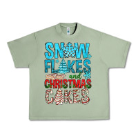 Oil Green Snow Flakes aAd Christmas Cakes Urban Heavy Tee - BundleAndBundleShop
