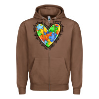 Chestnut autism heart Zipper Hoodie - JahusDesignShop