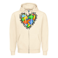 Sandshell autism heart Zipper Hoodie - JahusDesignShop
