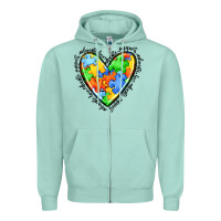 Autism Heart Zipper Hoodie | Teevron