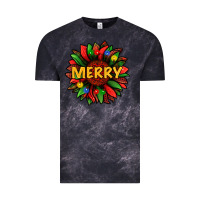 Cloud Black merry christmas with light sunflower bbs Vintage Tee - BundleAndBundleShop