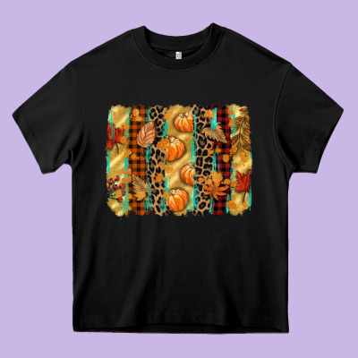 Fall Brushstroke Heavy Core Tee Designed By Cowgirlartshop
