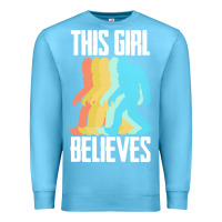 Ocean Blue bigfoot t  shirt bigfoot   this girl believes t  shirt Premium Sweatshirt - DesigneFamous