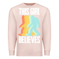 Pale Pink bigfoot t  shirt bigfoot   this girl believes t  shirt Premium Sweatshirt - DesigneFamous