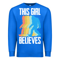 True Royal bigfoot t  shirt bigfoot   this girl believes t  shirt Premium Sweatshirt - DesigneFamous