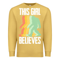 Antique Gold bigfoot t  shirt bigfoot   this girl believes t  shirt Premium Sweatshirt - DesigneFamous