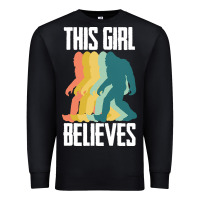 Black bigfoot t  shirt bigfoot   this girl believes t  shirt Premium Sweatshirt - DesigneFamous