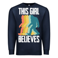 Navy bigfoot t  shirt bigfoot   this girl believes t  shirt Premium Sweatshirt - DesigneFamous