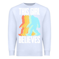 White bigfoot t  shirt bigfoot   this girl believes t  shirt Premium Sweatshirt - DesigneFamous